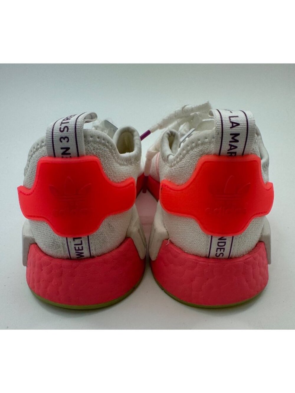 Adidas NMD_R1 Womens Shoes White & Neon Pink Size 7 Lightweight Sneakers - Picture 9 of 11